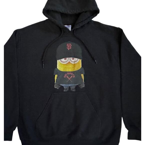 San Francisco SF Giants MLB MINION Hoodie Sweater Pullover Black Size Small Mens - Picture 2 of 10